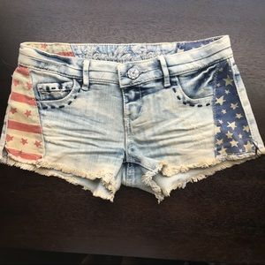 American Flag Jean Shorts